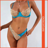 Women’s Lace Two-Piece Sheer Bra & Underwear Lingerie Set